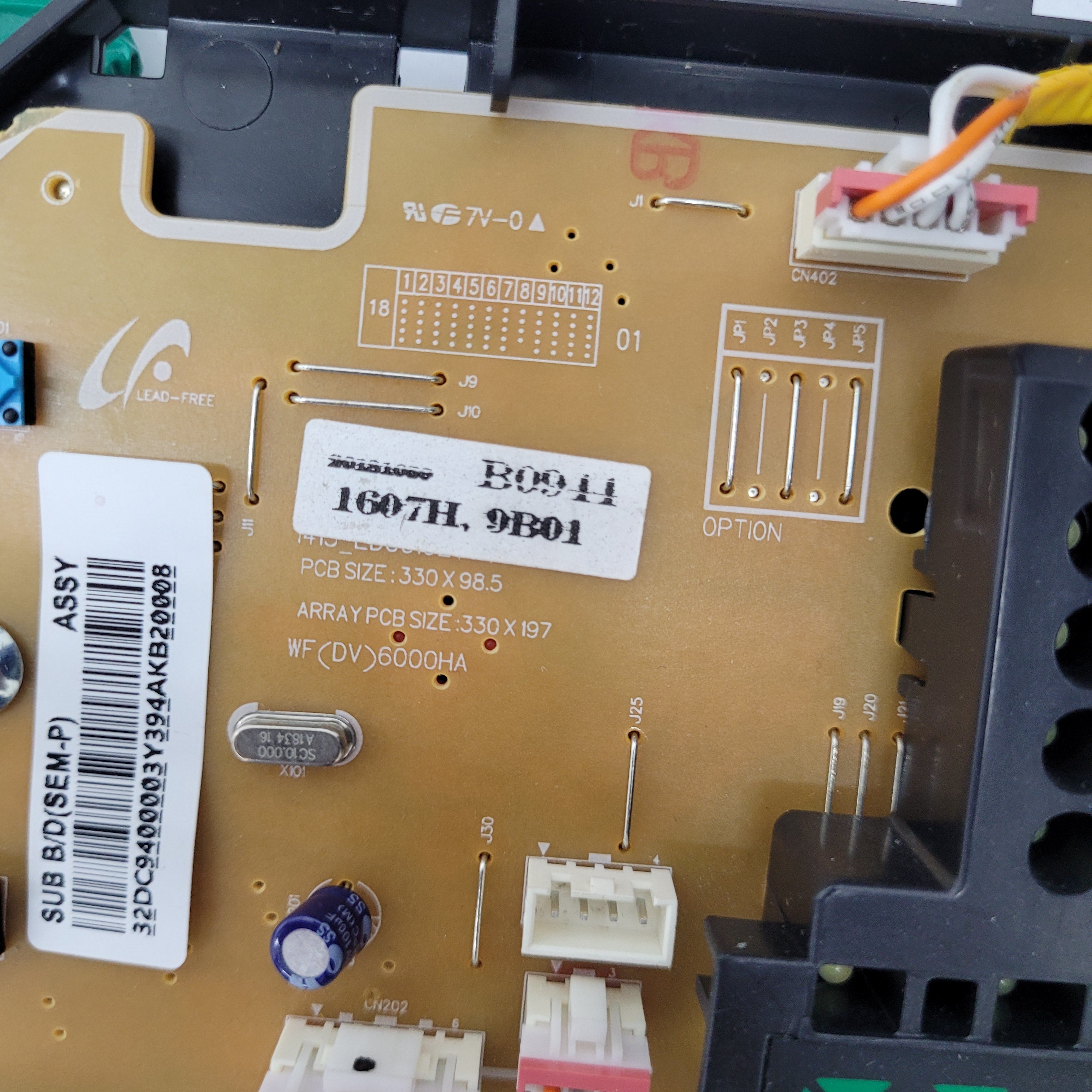 Samsung Dryer Display Control Board DC61-02684 Samsung Dryer Display Control Board DC61-02684